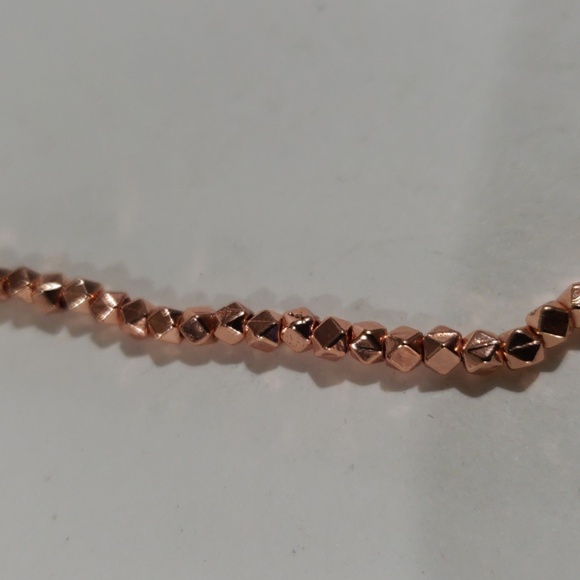 Rose Gold tone Beaded Necklace w/ Pink Cord American Eagle, Trendy Boho Jewelry - Picture 5 of 8